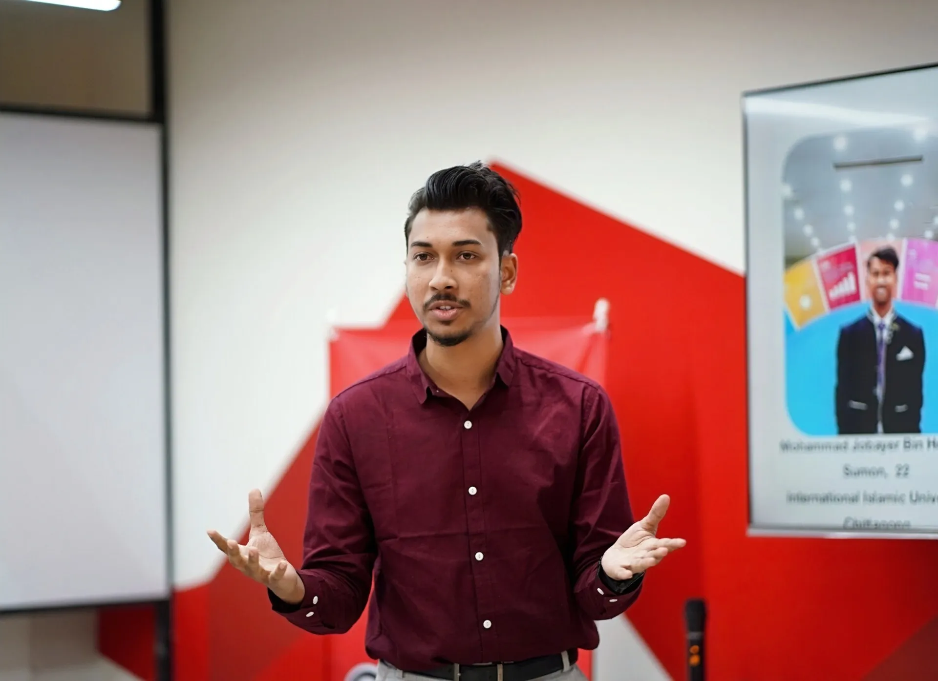Mohammad Jobayer Bin Hossain Sumon — speaking at an event